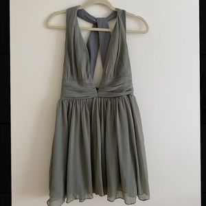 Forest Green Low Cut Dress